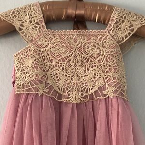 Girls Dress - Think Pink Bows - Flower Girl  - Princess - Size Toddler 2